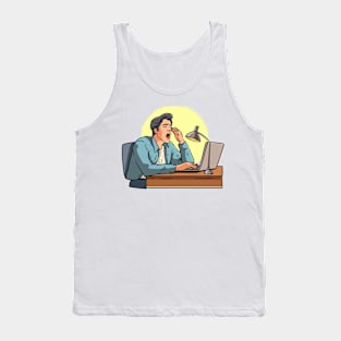 Man Tired Working Tank Top